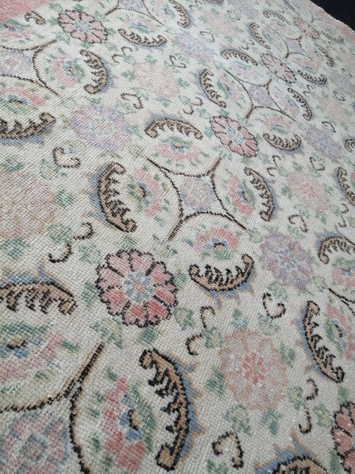 Rust Turkish Oushak Rug 4' x 6' 5" Hand-Knotted texture