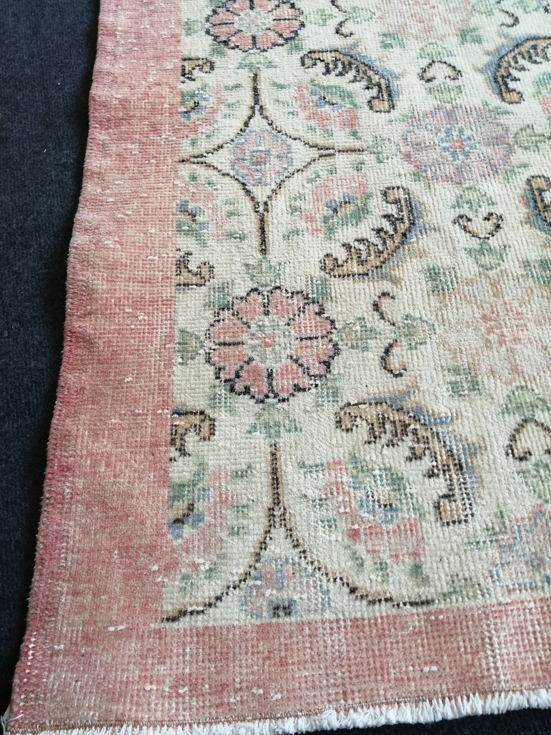 Rust Turkish Oushak Rug 4' x 6' 5" Hand-Knotted reverse
