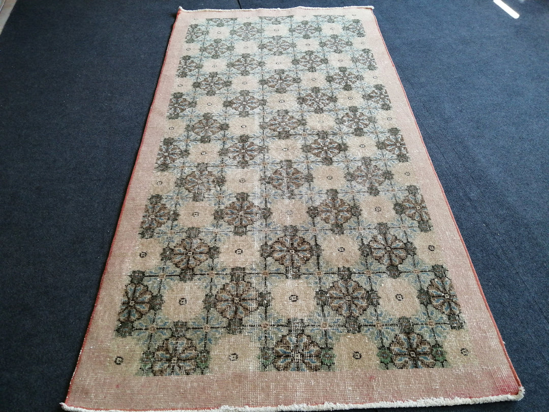 Beige Turkish Oushak Rug 4' x 7' Hand-Knotted