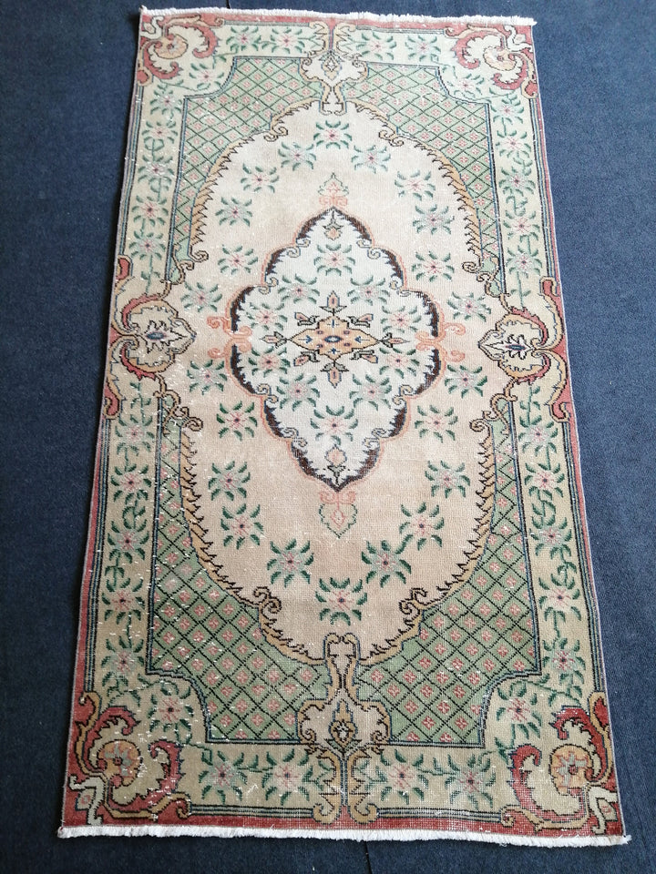 Rust Turkish Runner Rug 3' 8" x 6' 11" Hand-Knotted