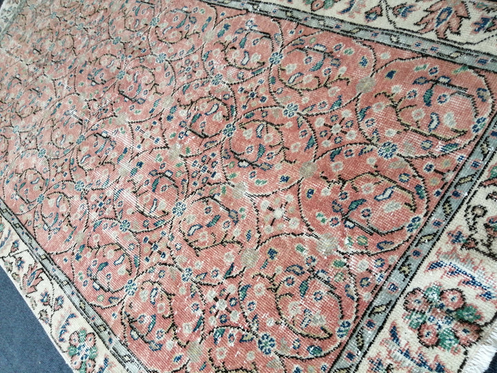 Rust Turkish Oushak Rug Hand-Knotted field