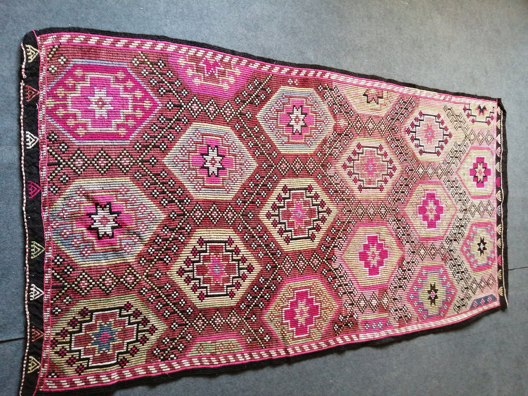 Turkish Oushak Rug 4' x 8' Hand-Knotted reverse