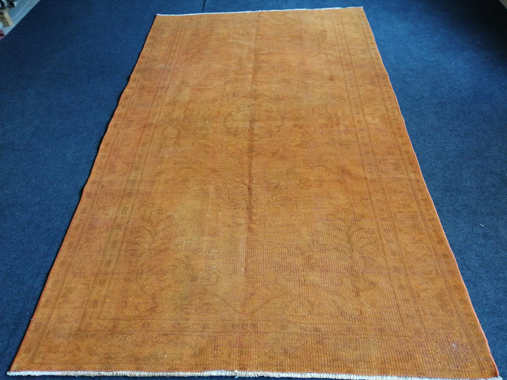 Rust Turkish Runner Rug 4' 10" x 8' Hand-Knotted