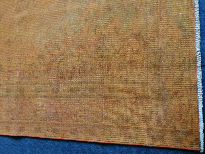 Rust Turkish Runner Rug 4' 10" x 8' Hand-Knotted field