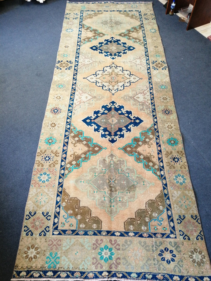 Turkish Runner Rug 4' 10" x 13' Hand-Knotted