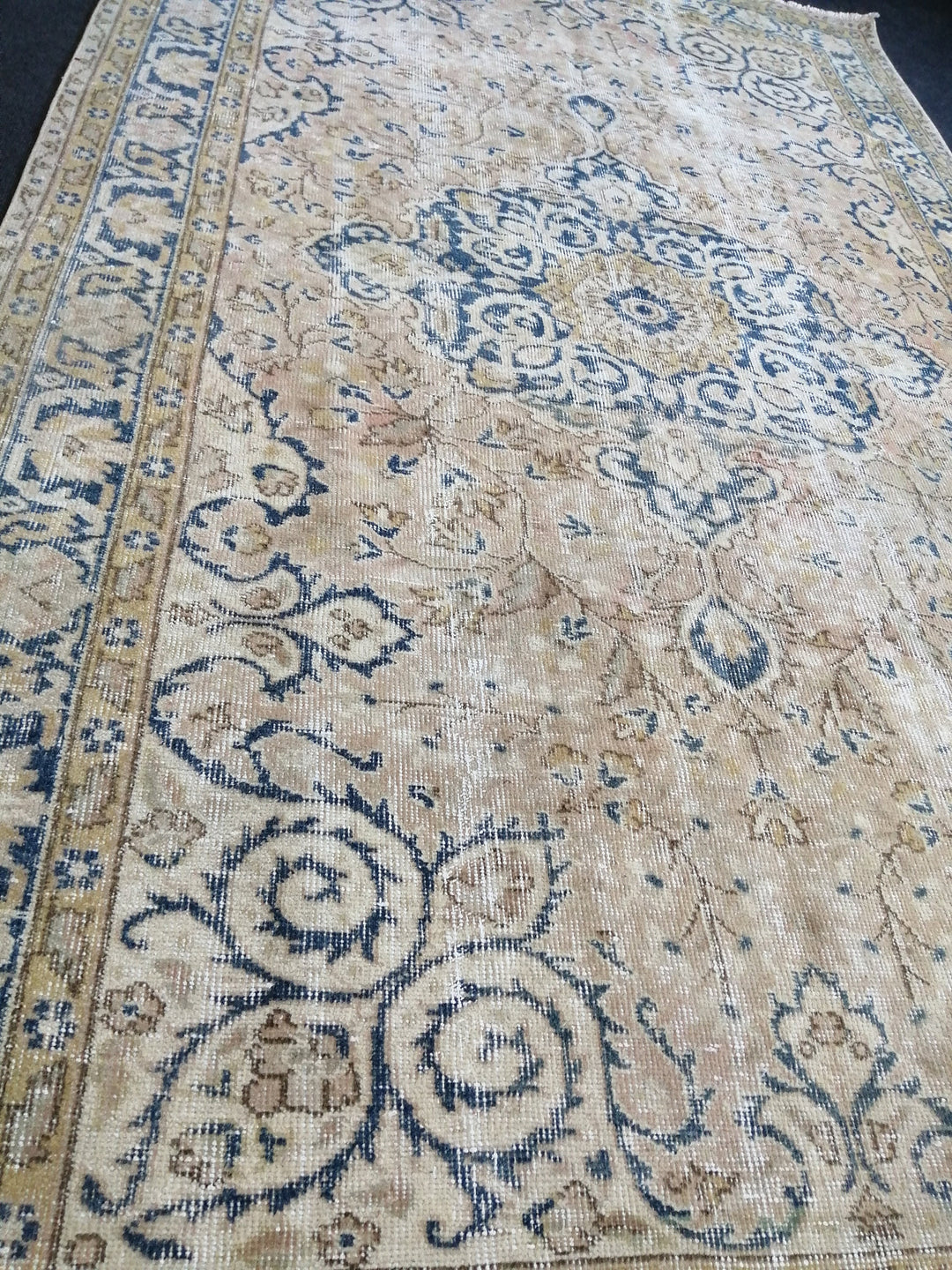 Blue Turkish Oushak Rug 5' 4" x 9' Hand-Knotted | No. WR38902