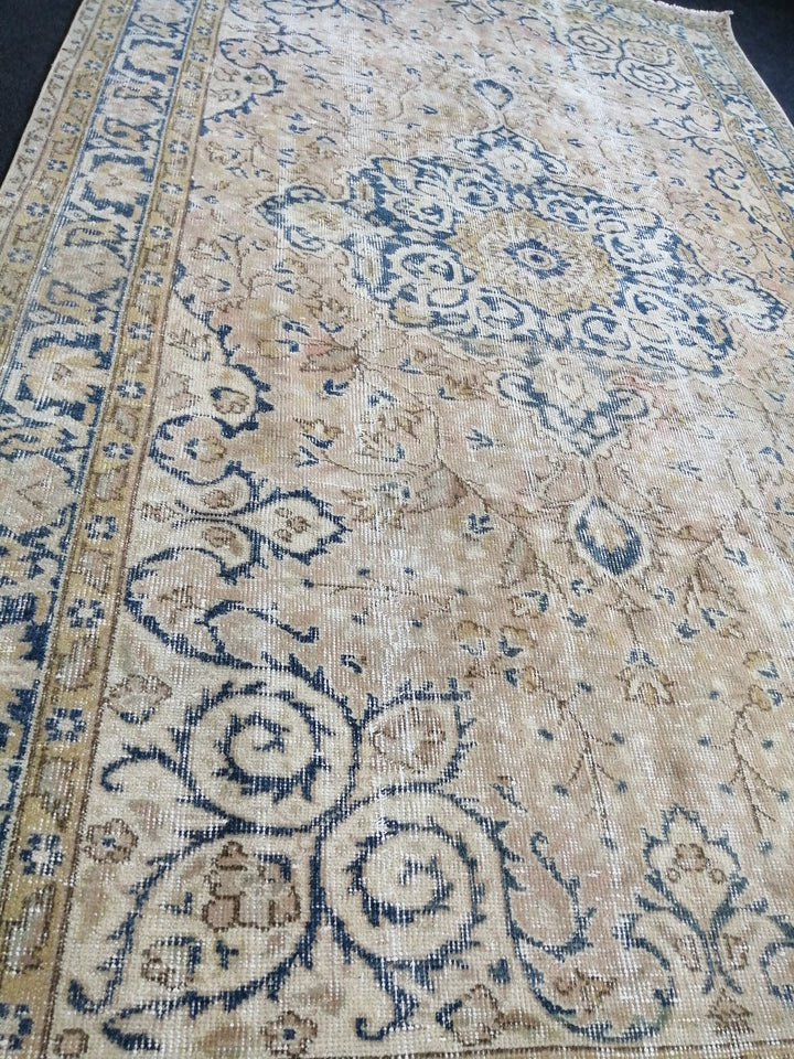 Blue Turkish Oushak Rug 5' 4" x 9' Hand-Knotted | No. WR38902