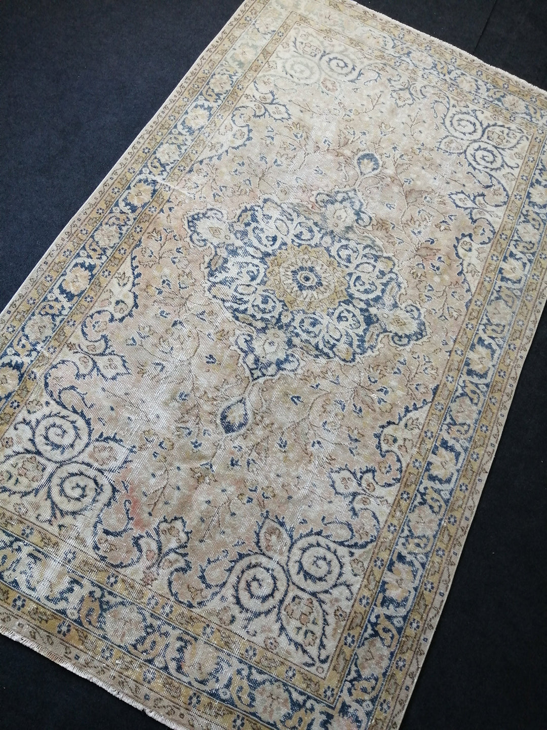 Blue Turkish Oushak Rug 5' 4" x 9' Hand-Knotted | No. WR38902