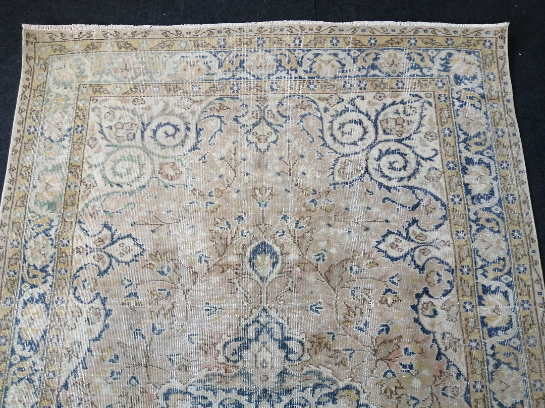 Blue Turkish Oushak Rug 5' 4" x 9' Hand-Knotted | No. WR38902