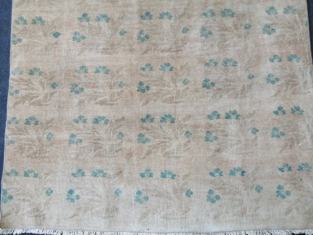 Turkish Runner Rug 4' x 8' 1" Hand-Knotted field