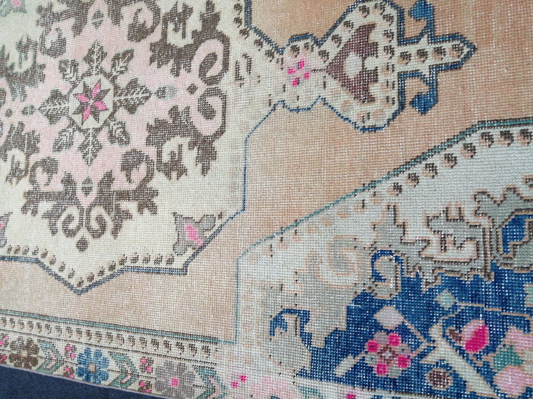 Blue Turkish Runner Rug 4' 2" x 7' 2" Hand-Knotted | No. WR49469