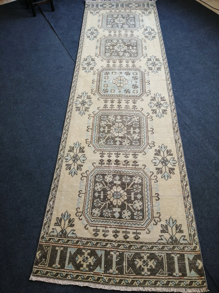 Beige Turkish Runner Rug 3' 2" x 11' 6" Hand-Knotted view