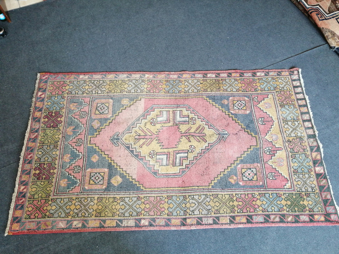 Turkish Oushak Rug Runner Hand-Knotted field
