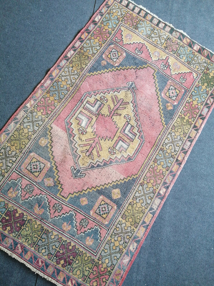 Turkish Oushak Rug Runner Hand-Knotted