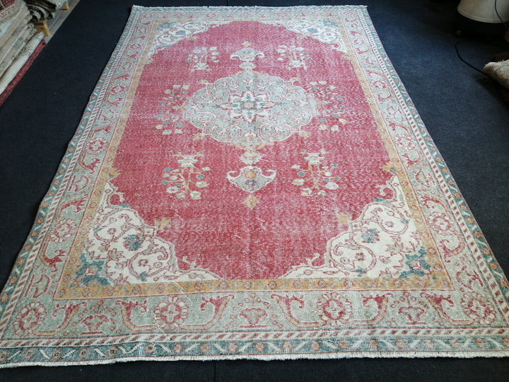Turkish Oushak Rug 6' 4" x 9' 8" Hand-Knotted