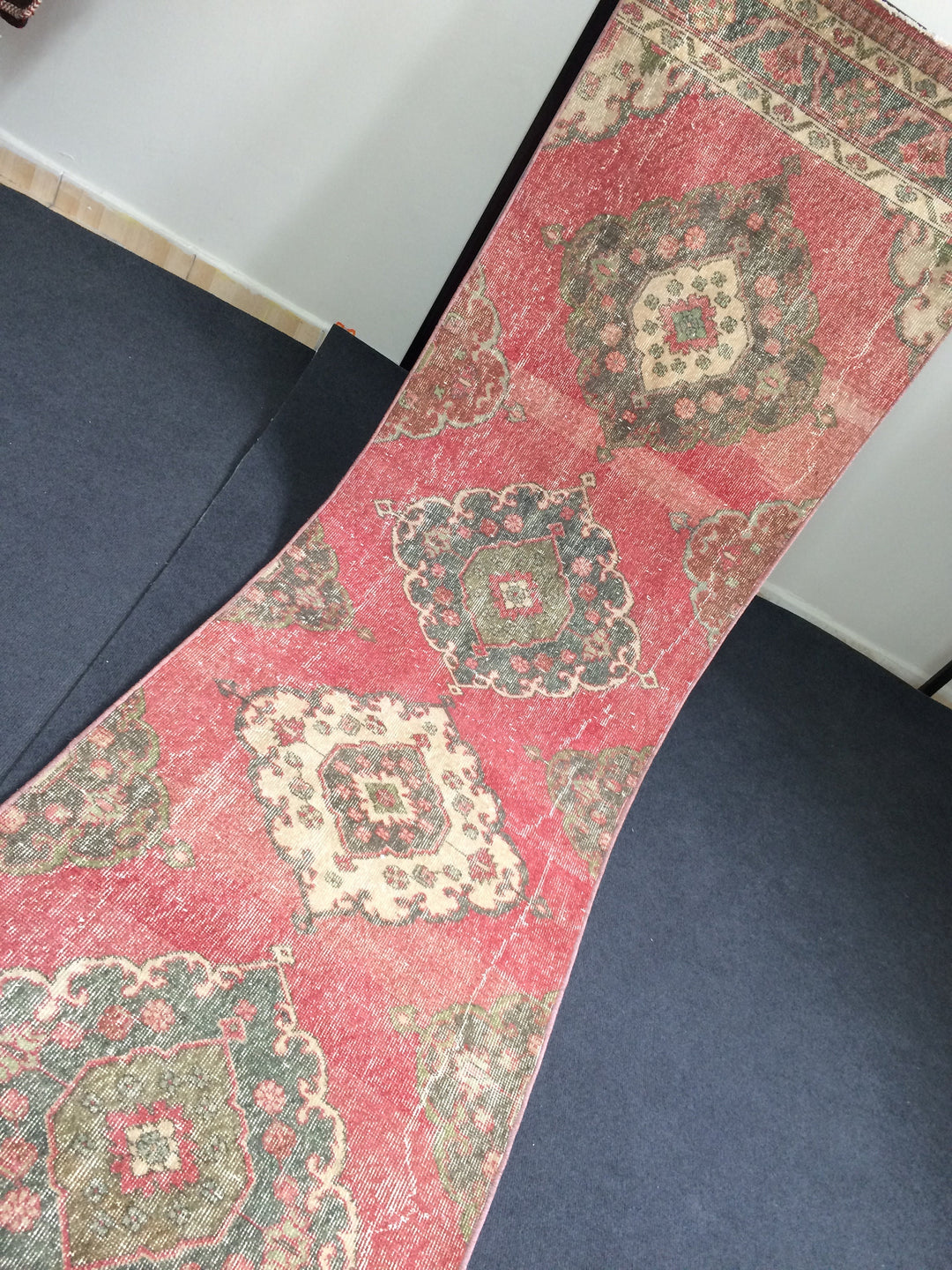 Beige Turkish Runner Rug 2' 10" x 12' 6" Hand-Knotted