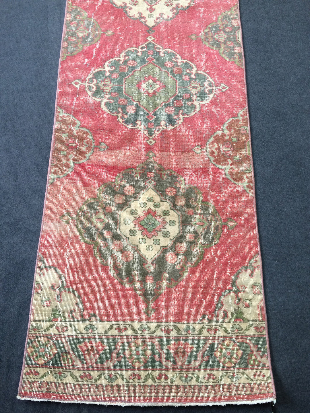 Beige Turkish Runner Rug 2' 10" x 12' 6" Hand-Knotted pattern