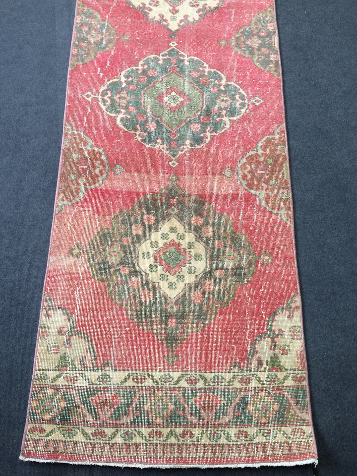 Beige Turkish Runner Rug 2' 10" x 12' 6" Hand-Knotted pattern
