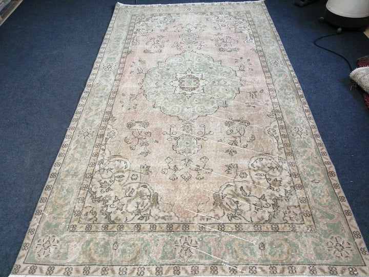 Rust Turkish Runner Rug 5' x 8' 11" Hand-Knotted texture
