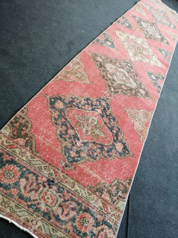 Beige Turkish Runner Rug 2' 7" x 12' 6" Hand-Knotted view 9