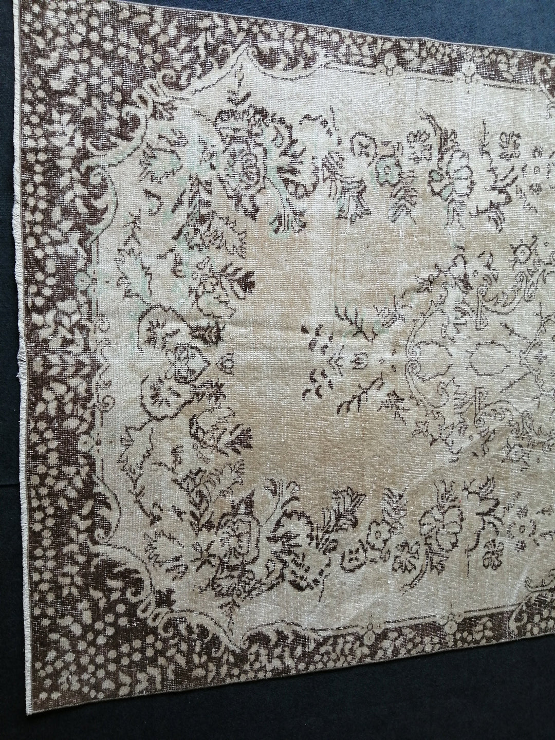 Beige Turkish Runner Rug 5' 6" x 9' 7" Hand-Knotted view