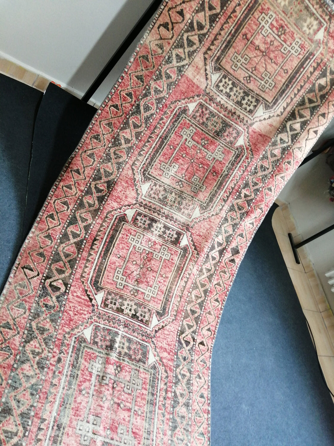 Beige Turkish Runner Rug 3' x 10' Hand-Knotted | No. WR19209