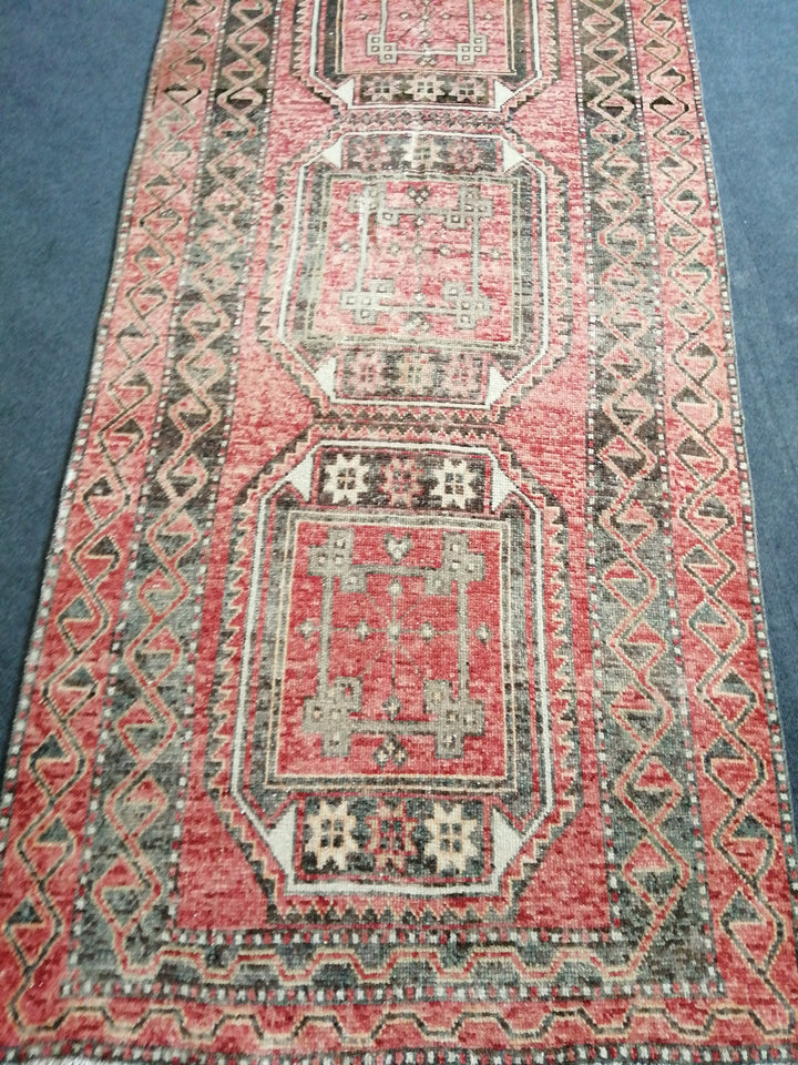 Beige Turkish Runner Rug 3' x 10' Hand-Knotted | No. WR19209
