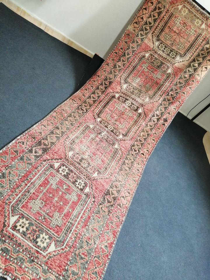 Beige Turkish Runner Rug 3' x 10' Hand-Knotted | No. WR19209