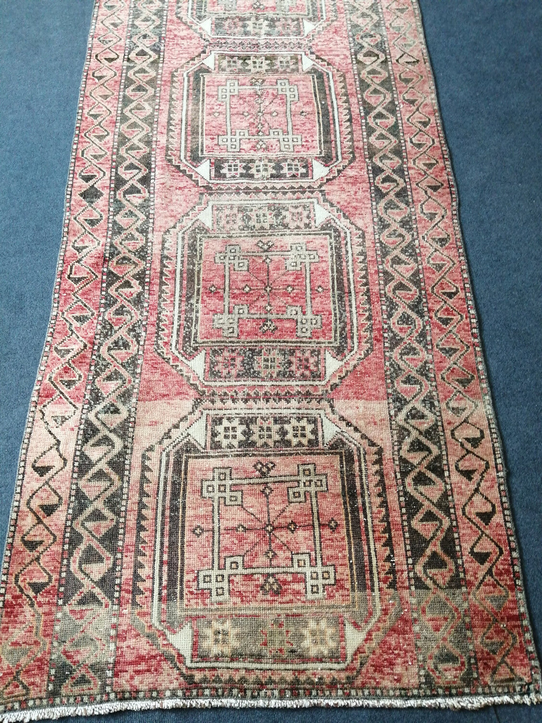 Beige Turkish Runner Rug 3' x 10' Hand-Knotted | No. WR19209