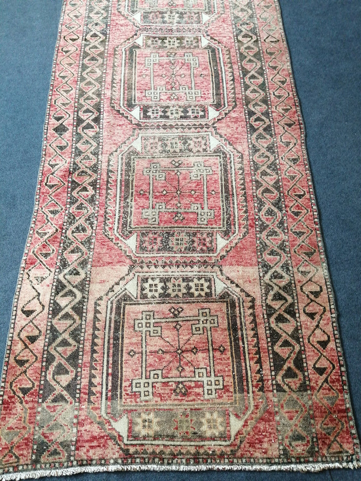 Beige Turkish Runner Rug 3' x 10' Hand-Knotted | No. WR19209