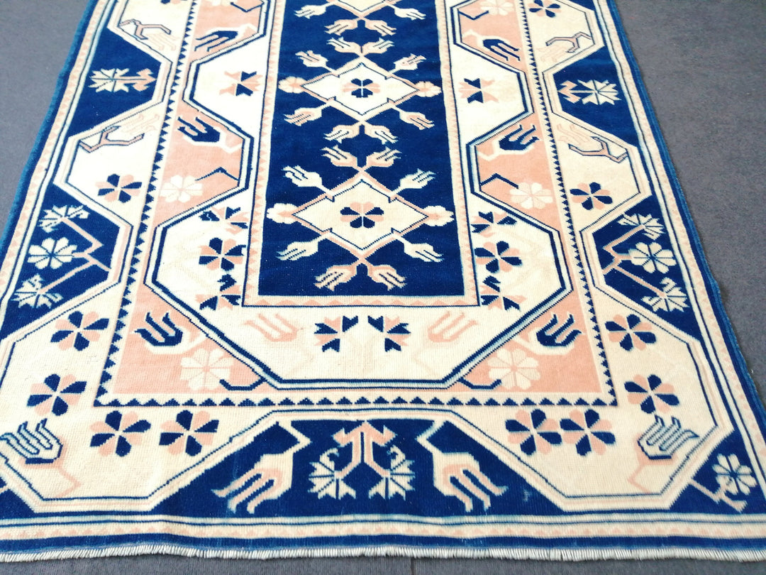 Blue Turkish Oushak Rug 5' 4" x 7' 10" Hand-Knotted | No. WR75403