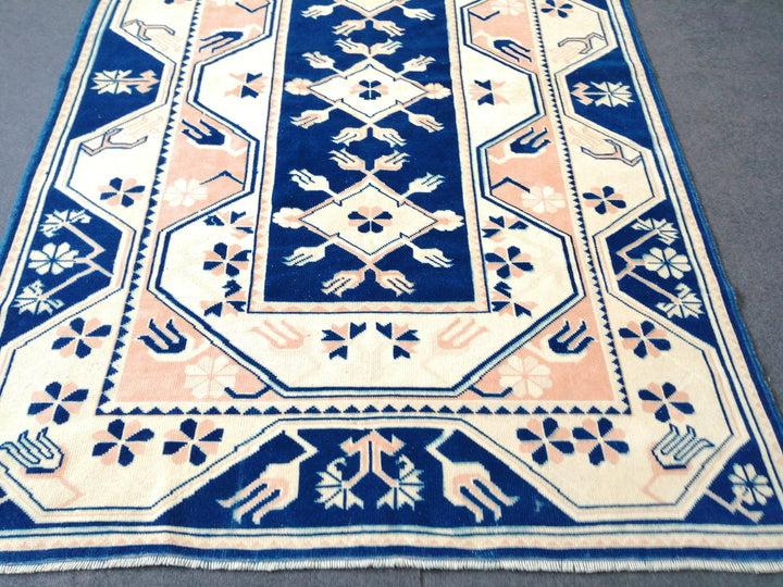 Blue Turkish Oushak Rug 5' 4" x 7' 10" Hand-Knotted | No. WR75403