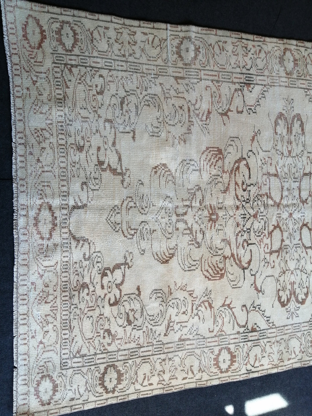 Beige Turkish Runner Rug 6' x 9' Hand-Knotted view