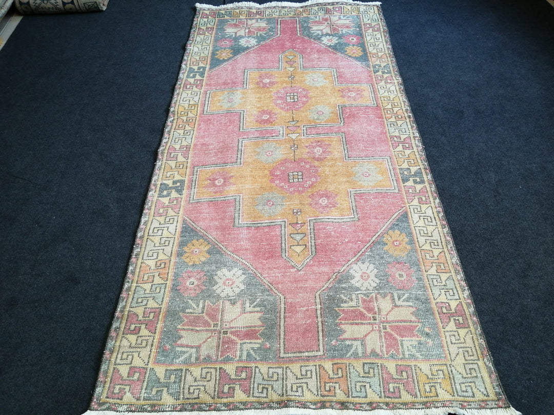Beige Turkish Runner Rug 4' x 8' Hand-Knotted