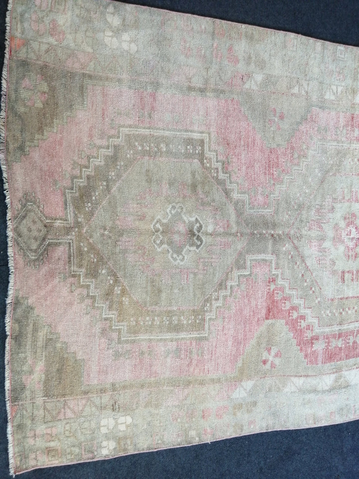Pink Turkish Runner Rug 5' x 8' Hand-Knotted view