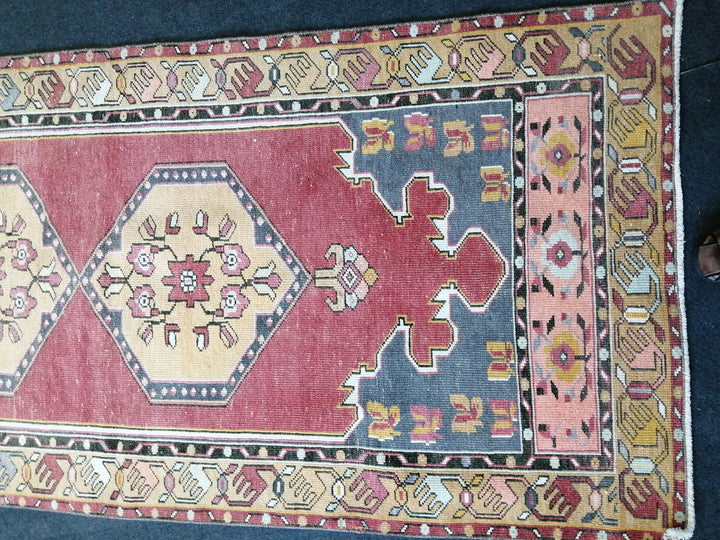 Turkish Runner Rug 3' 5" x 9' 11" Hand-Knotted reverse