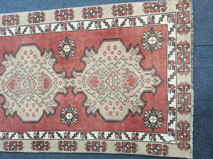Turkish Runner Rug 3' 1" x 6' 10" Hand-Knotted close-up