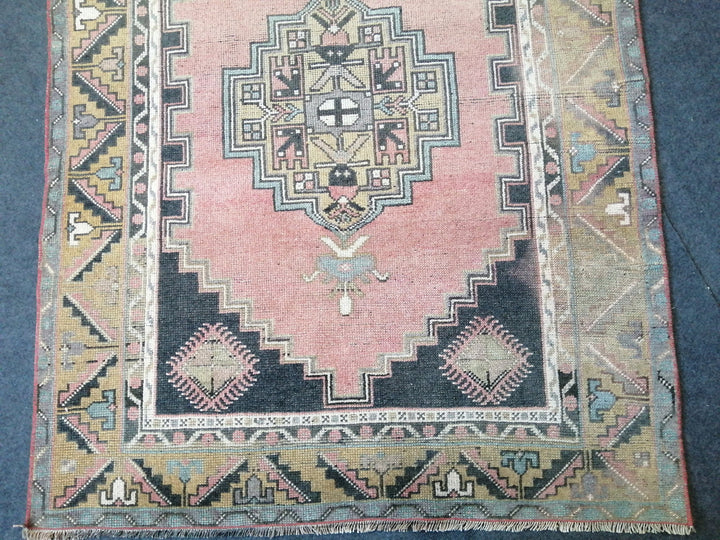Rust Turkish Runner Rug 4' x 7' Hand-Knotted pattern