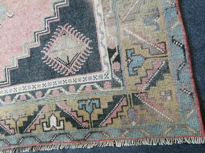 Rust Turkish Runner Rug 4' x 7' Hand-Knotted field