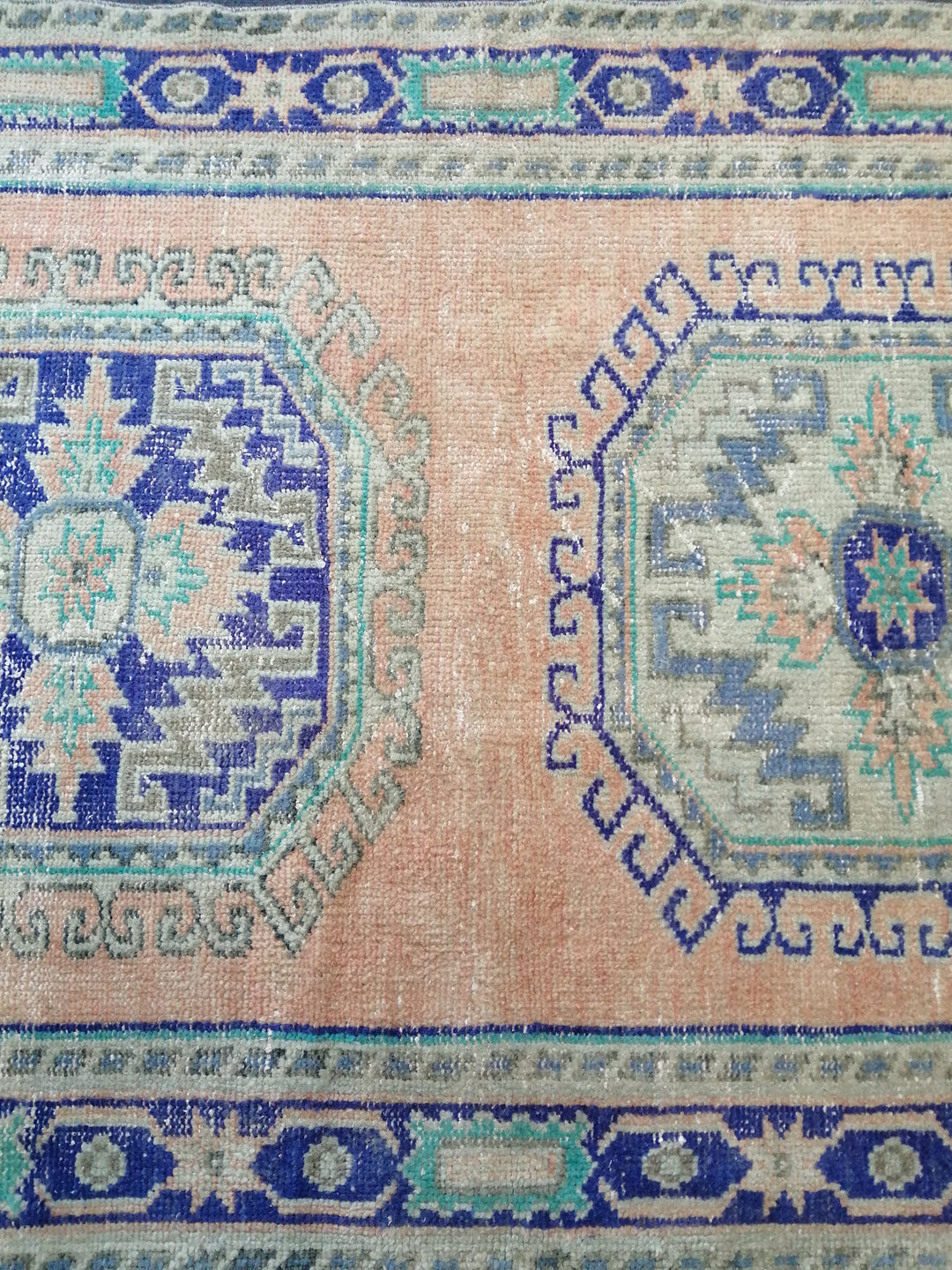 Blue Turkish Runner Rug 4' x 11' 10" Hand-Knotted | No. WR10622