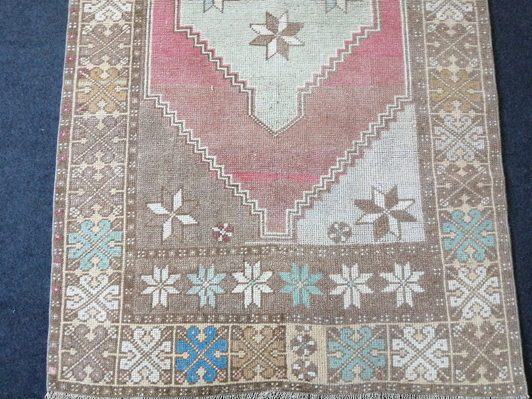 Blue Turkish Runner Rug 3' 8" x 7' Hand-Knotted | No. WR57742