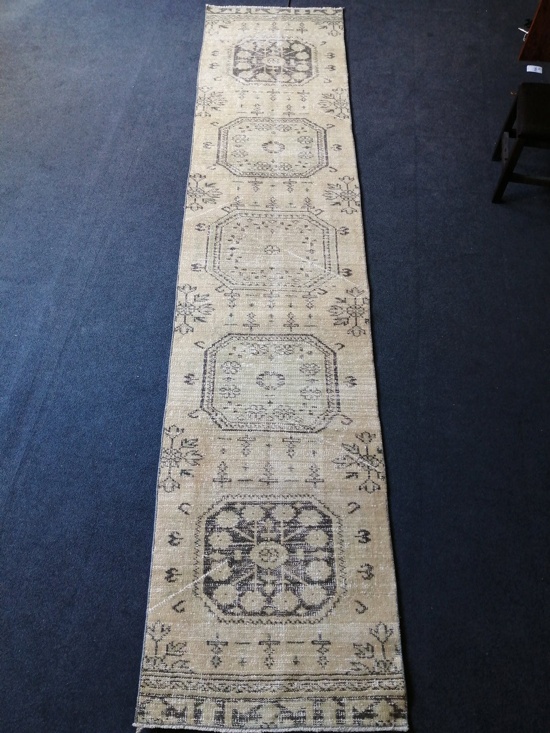 Beige Turkish Runner Rug 2' 6" x 10' 11" Hand-Knotted | No. WR87892