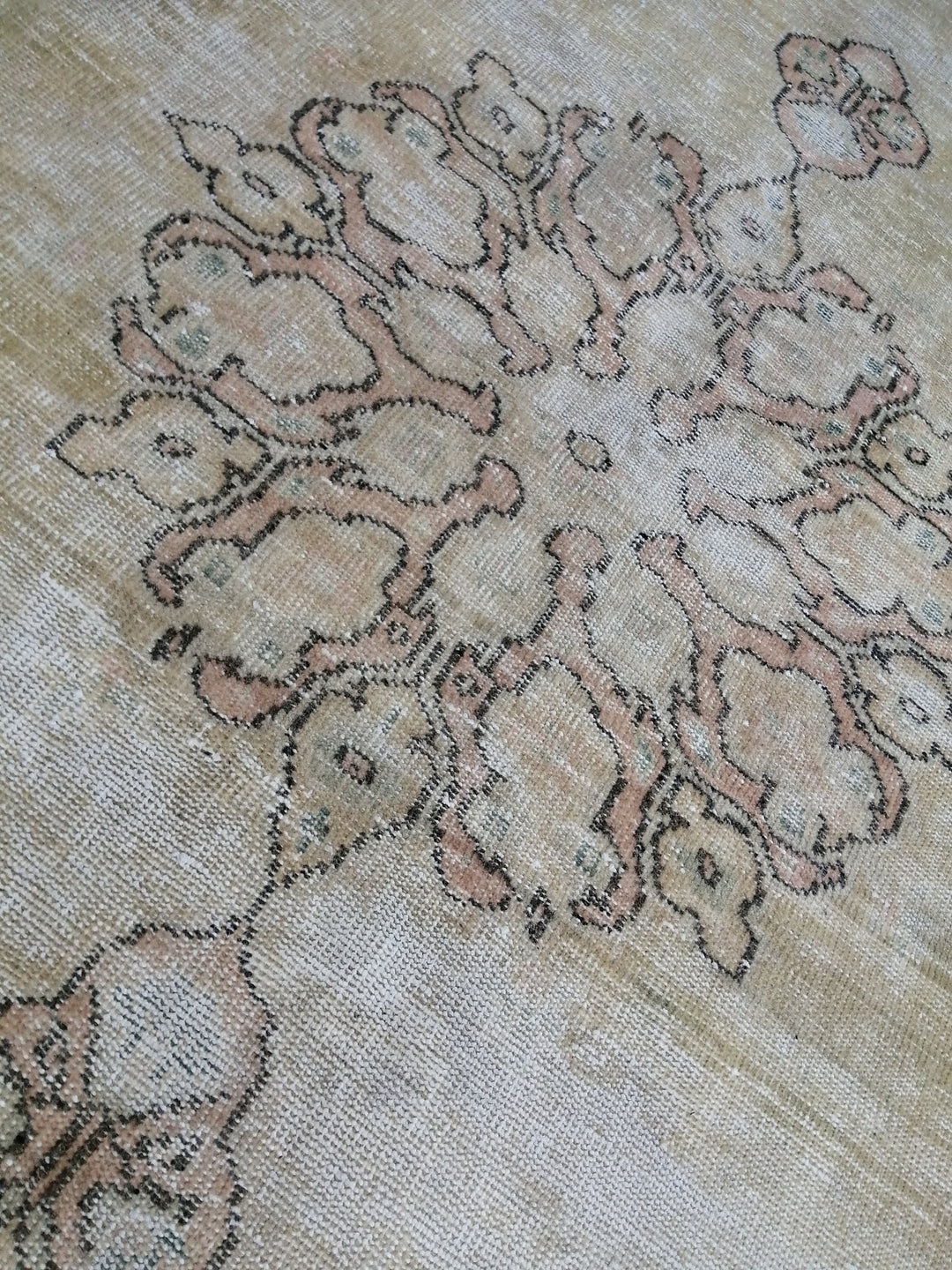 Beige Turkish Runner Rug 4' x 9' Hand-Knotted | No. WR72850