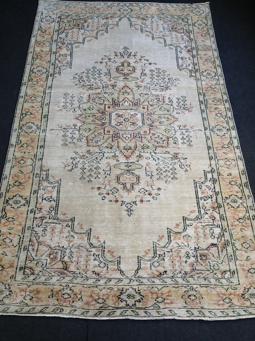 Green Turkish Runner Rug 6' 2" x 10' Hand-Knotted | No. WR92841