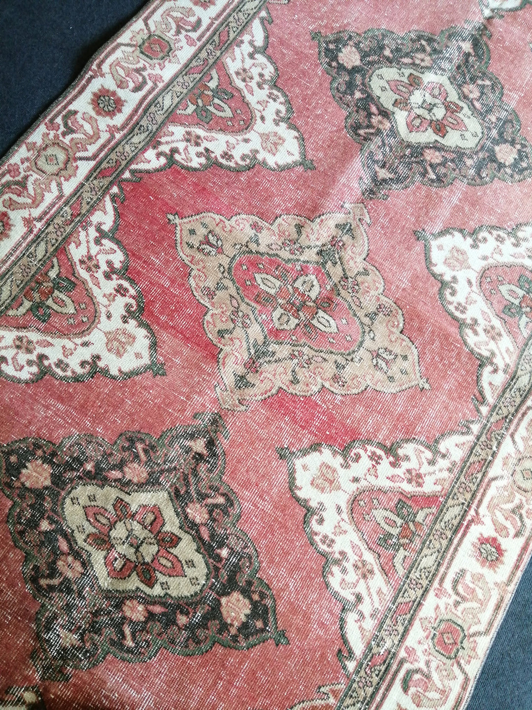 Beige Turkish Runner Rug 4' 10" x 11' 11" Hand-Knotted pattern