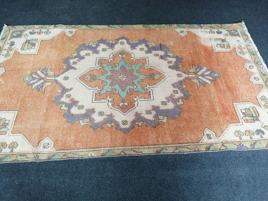 Beige Turkish Runner Rug 3' 7" x 6' Hand-Knotted view 9