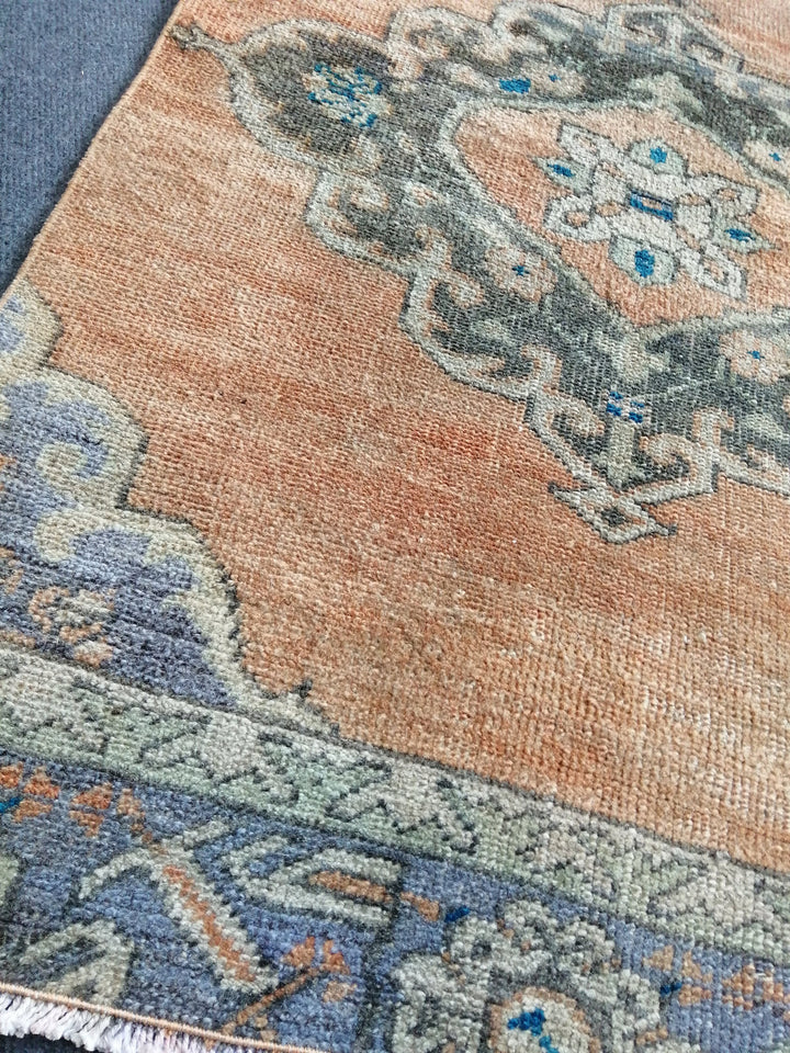 Beige Turkish Runner Rug 2' 7" x 10' Hand-Knotted field