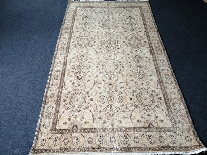 Rust Turkish Runner Rug 3' 10" x 6' 11" Hand-Knotted close-up
