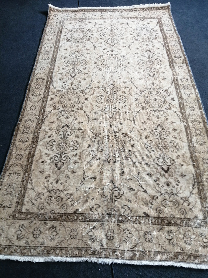 Rust Turkish Runner Rug 3' 10" x 6' 11" Hand-Knotted reverse