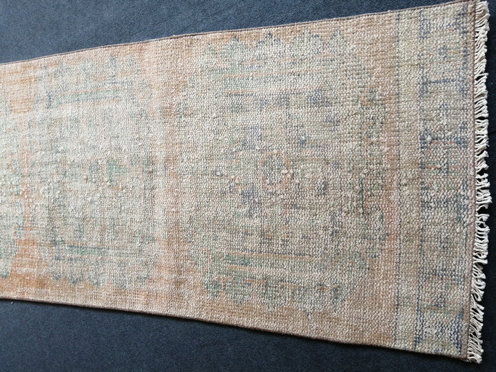 Beige Turkish Runner Rug 2' 10" x 11' Hand-Knotted field
